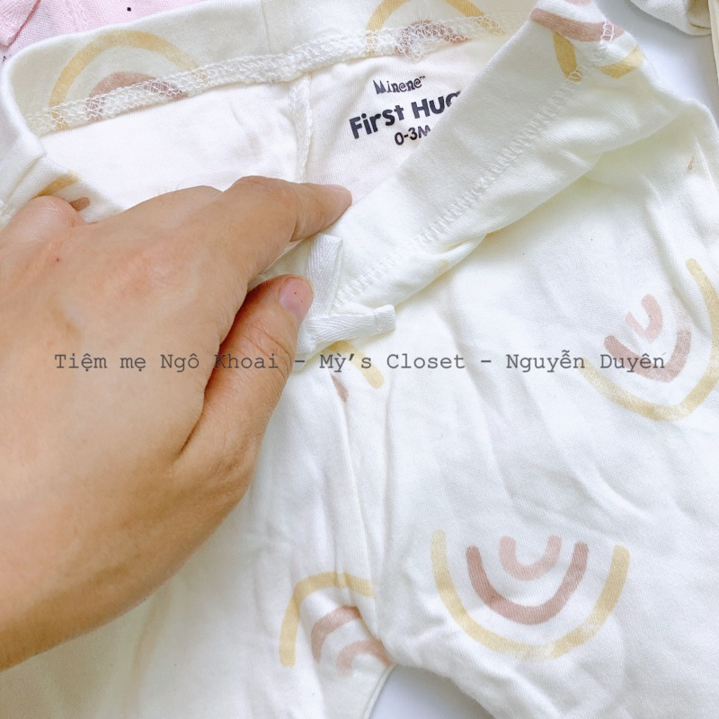 [MD109] MINENE 0-3m/4-6kg Quần liền tất cho bé sơ sinh chất liệu cotton mềm máti