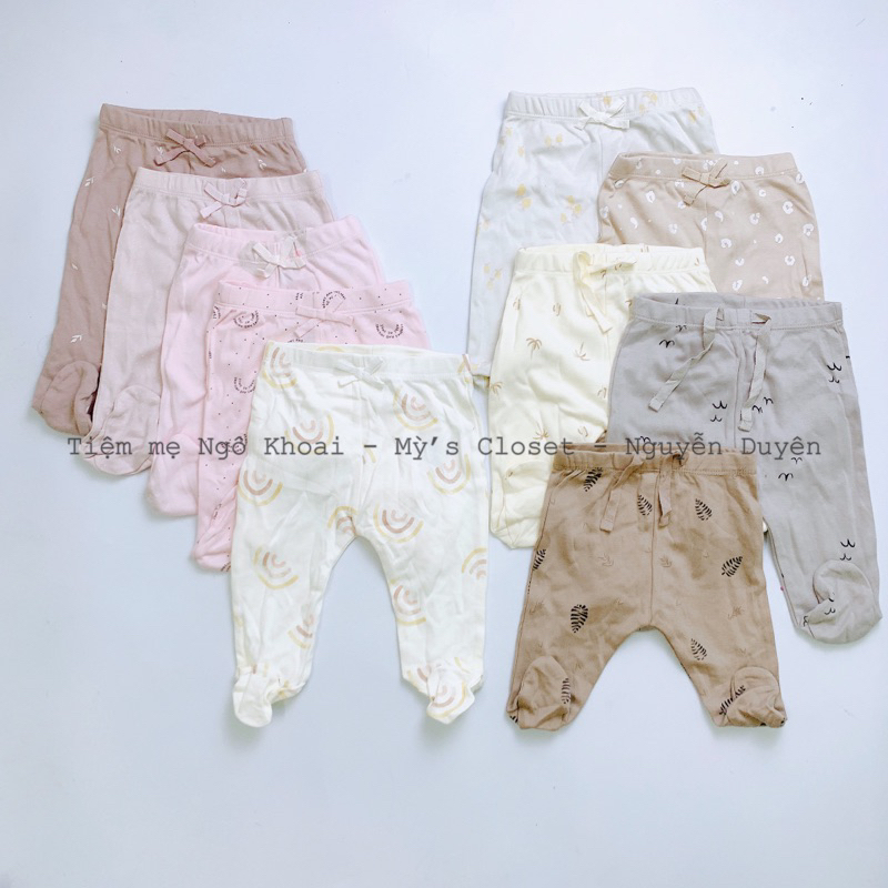[MD109] MINENE 0-3m/4-6kg Quần liền tất cho bé sơ sinh chất liệu cotton mềm máti