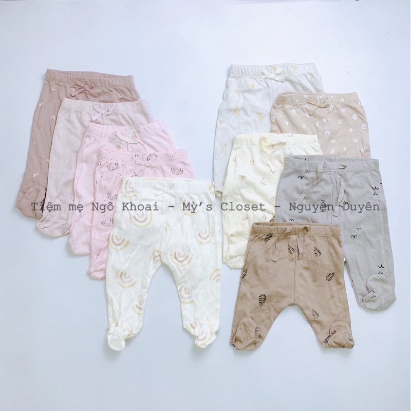 [MD109] MINENE 0-3m/4-6kg Quần liền tất cho bé sơ sinh chất liệu cotton mềm máti