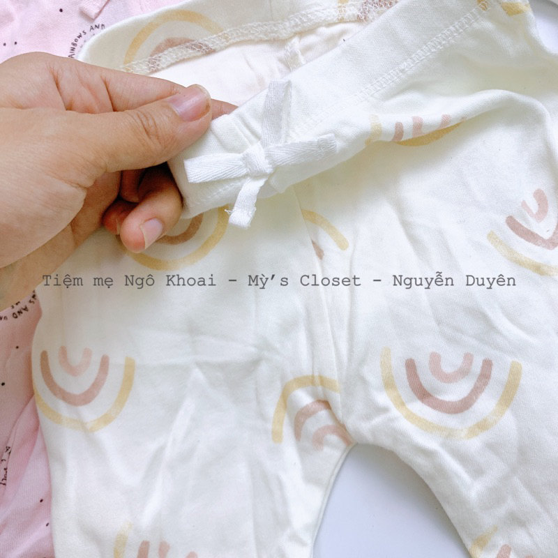 [MD109] MINENE 0-3m/4-6kg Quần liền tất cho bé sơ sinh chất liệu cotton mềm máti