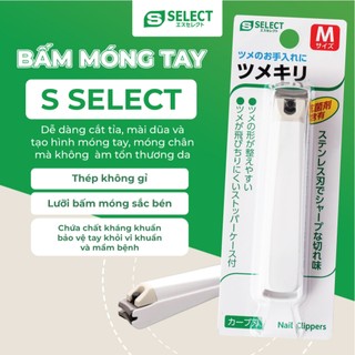 Dụng Cụ Bấm Móng Tay Thép Không Gỉ Cỡ M S Select Nhật Bản (1 Chiếc/Gói)