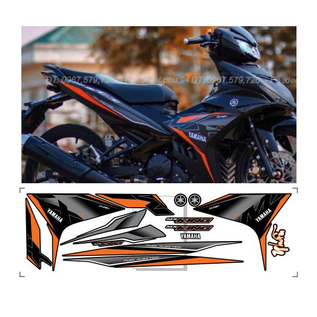 tem rời exciter 150 mâu mkinh cao cấp chất liệu in 3 lớp PPF chống nước không phai màu .