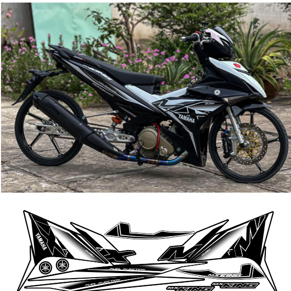 tem rời exciter 150 mâu mkinh cao cấp chất liệu in 3 lớp PPF chống nước không phai màu .