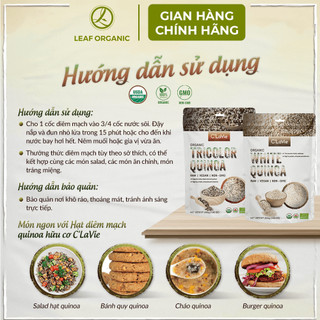 Hạt diêm mạch quinoa 3 màu, quinoa trắng hữu cơ C'LaVie 200g