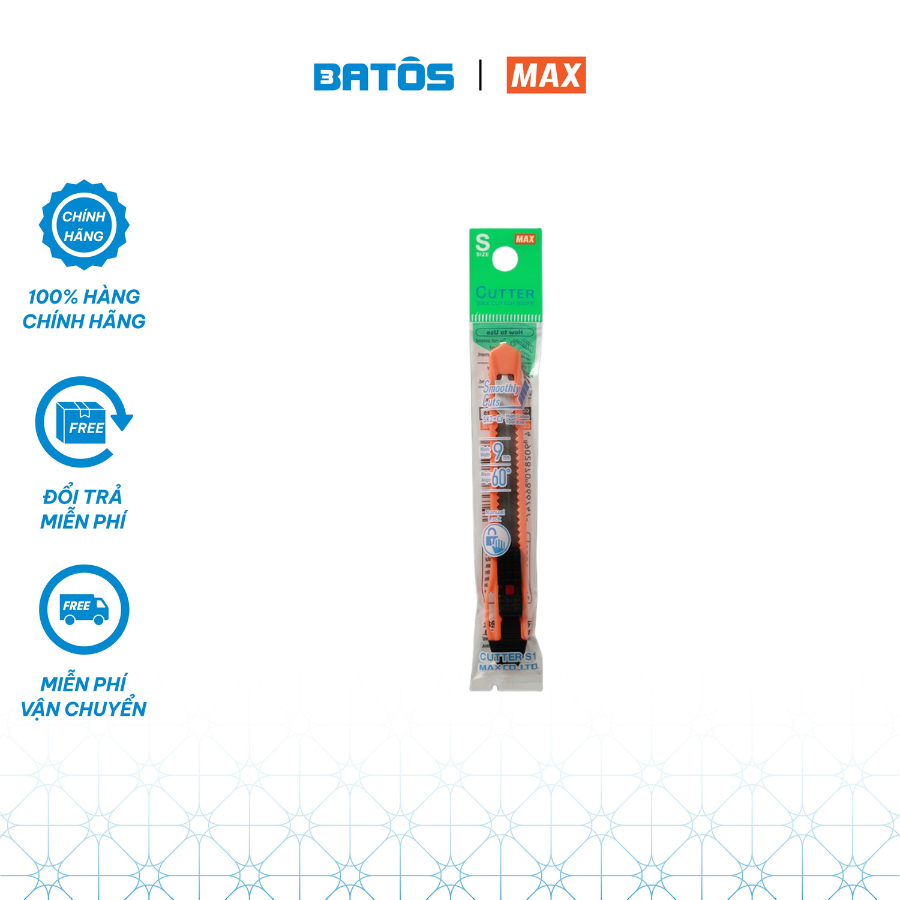 Dao trổ MAX 9mm S1 - Đường cắt sắc bén, thiết kế tiện dụng trong văn phòng, gia đình