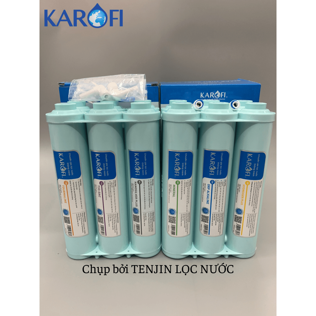 Combo 10 Lõi Lọc Karofi KAQ-C10 Gồm 123 (Lõi 2 Nhỏ) Livotec, Màng RO 100GPD Purifim Mỹ Và Bộ Hiệu Suất Cao Smax HP 6.2
