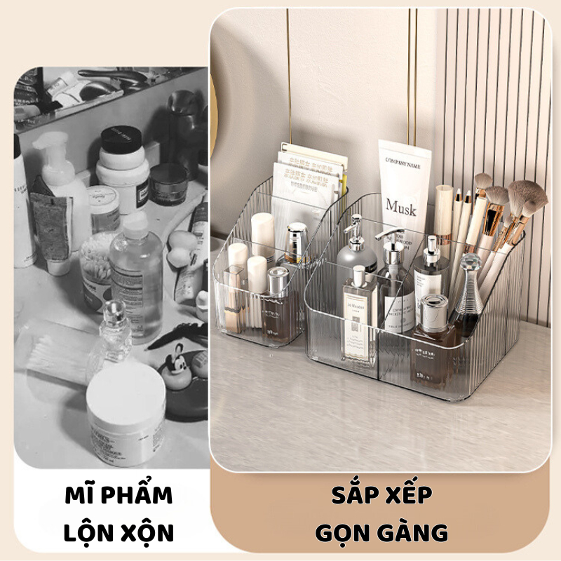 Khay Đựng Mĩ Phẩm ENODA HOME, Hộp Đựng Mĩ Phẩm, Đồ Trang Điểm Để Bàn Nhiều Ngăn P060