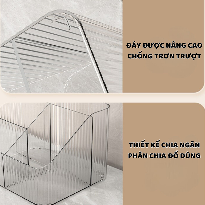 Khay Đựng Mĩ Phẩm ENODA HOME, Hộp Đựng Mĩ Phẩm, Đồ Trang Điểm Để Bàn Nhiều Ngăn P060