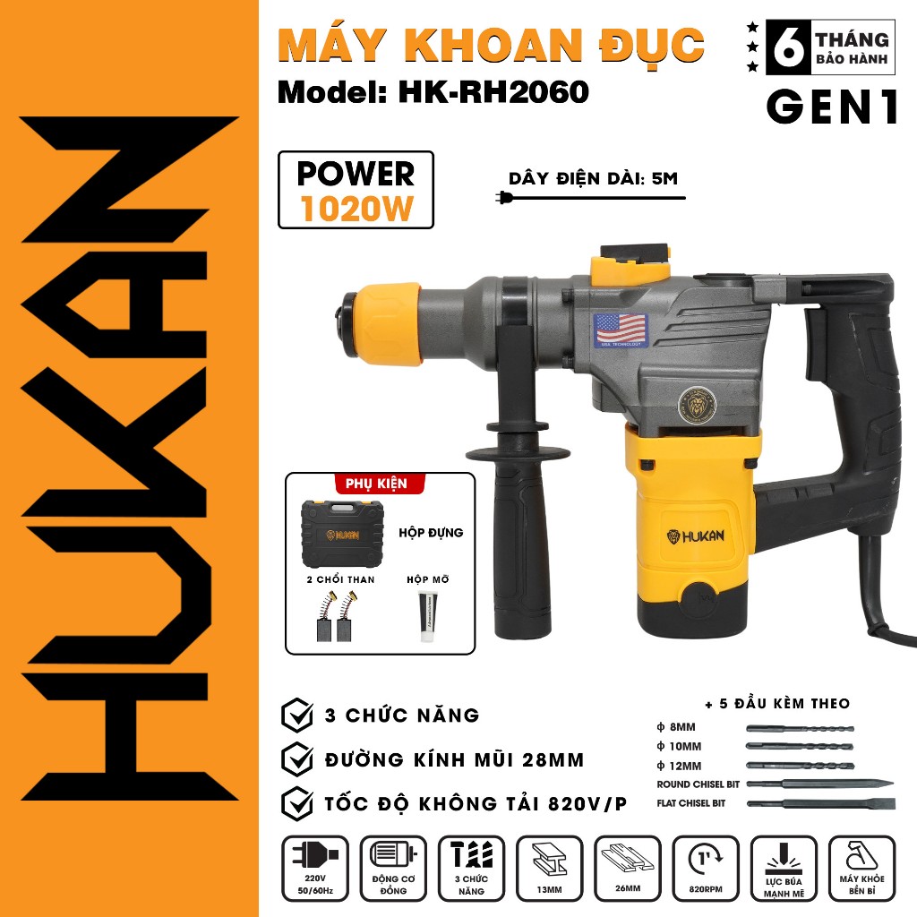 Máy khoan đục HK-RH2060 | Shopee Việt Nam