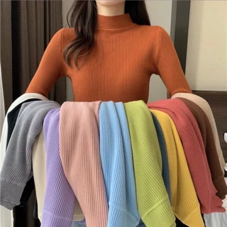 CÓ SIZE 68KG ÁO CỔ CAO THU ĐÔNG THUN TĂM HÀN QUỐC CỰC HOT, CHẤT CO GIÃN SUÔNG MỀM