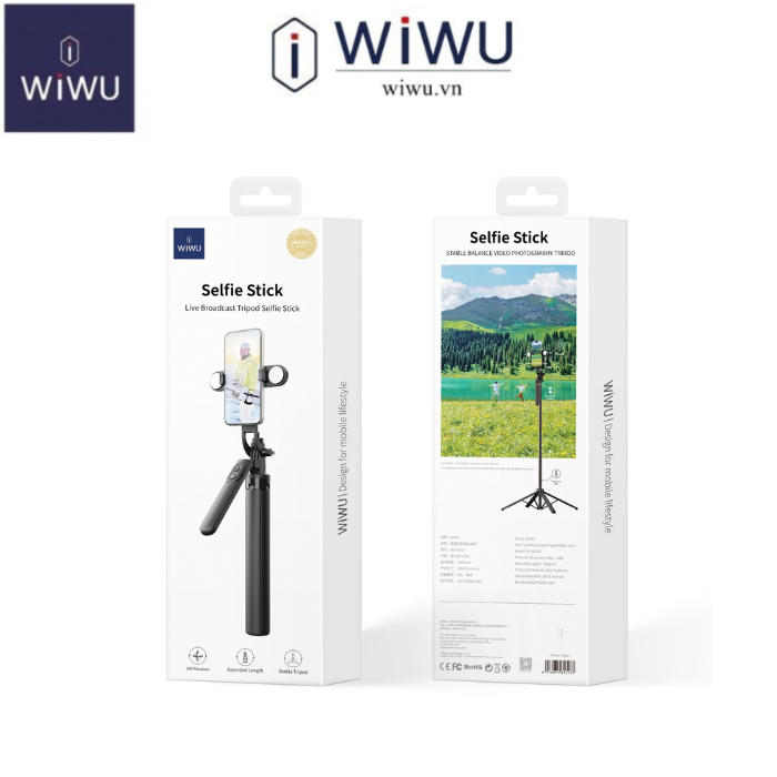 Gậy Chụp Ảnh WIWU TRIPOD SELFIE STICK Wi-SE012 Hỗ Trợ Livestream, Quay ...