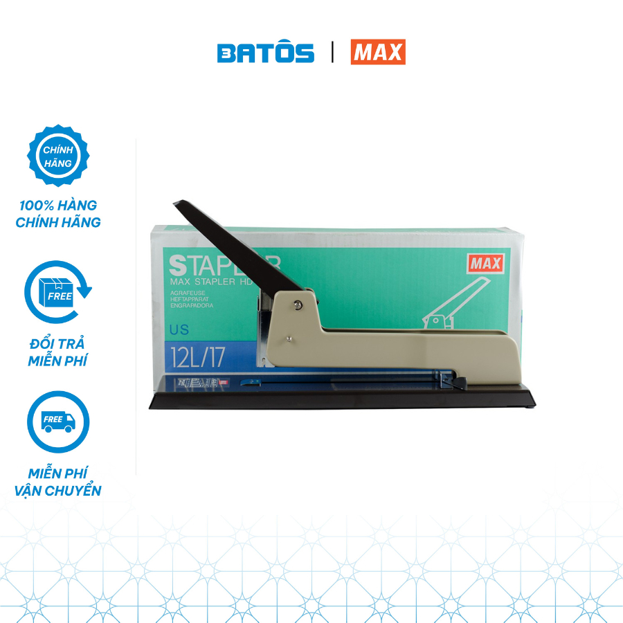 Dập ghim cỡ lớn MAX HD-12L/17 bấm giữa 170 tờ , siêu bền bỉ.