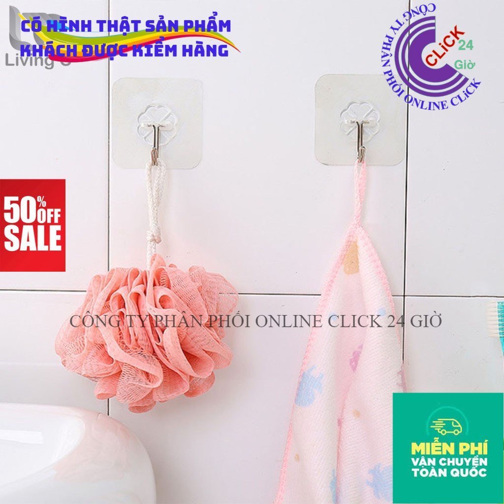Móc Dán Tường Siêu Dính Trong Suốt Chịu Lực Tốt Treo Tường Chắc Chắn 6x6 cm  Móc Dán Tường Siêu Dính Trong Suốt