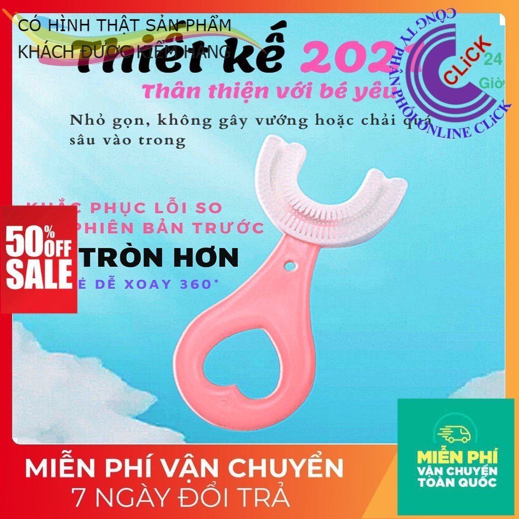 Bàn Chải Đánh Răng Chữ U Silicon chải sạch mọi ngóc ngách nhưng không làm tổn thương răng bé