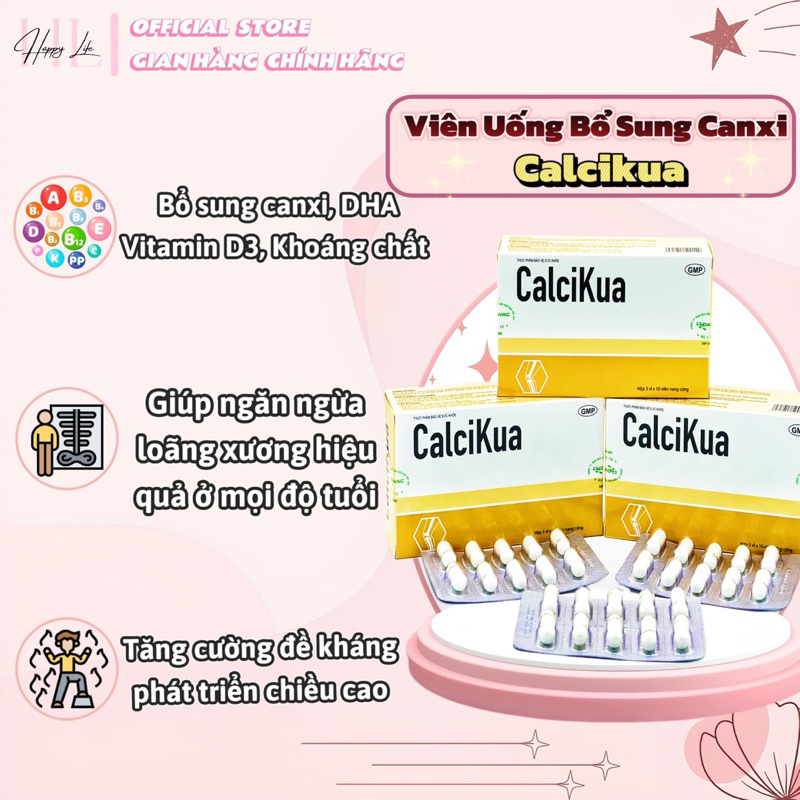 ✅[Chính hãng] Viên uống bổ sung canxi phòng ngừa loãng xương Calcikua sx bởi Viện Pasteur Đà Lạt