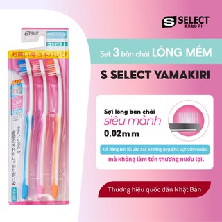 Set 03 Bàn Chải Đánh Răng Lông Mềm S Select Yamakiri Nhật Bản
