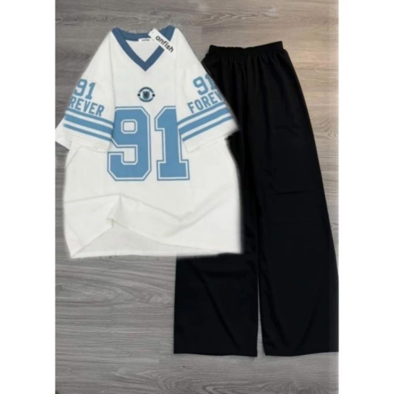 Tổng Hợp Các Set Quần Ống Rộng Đen Hack Dáng + Mix Áo Phông Form Rộng Tay Lỡ Unisex