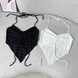 Áo yếm croptop cột dây rút chất xốp vạt nhọn sang chảnh VANISA Y05