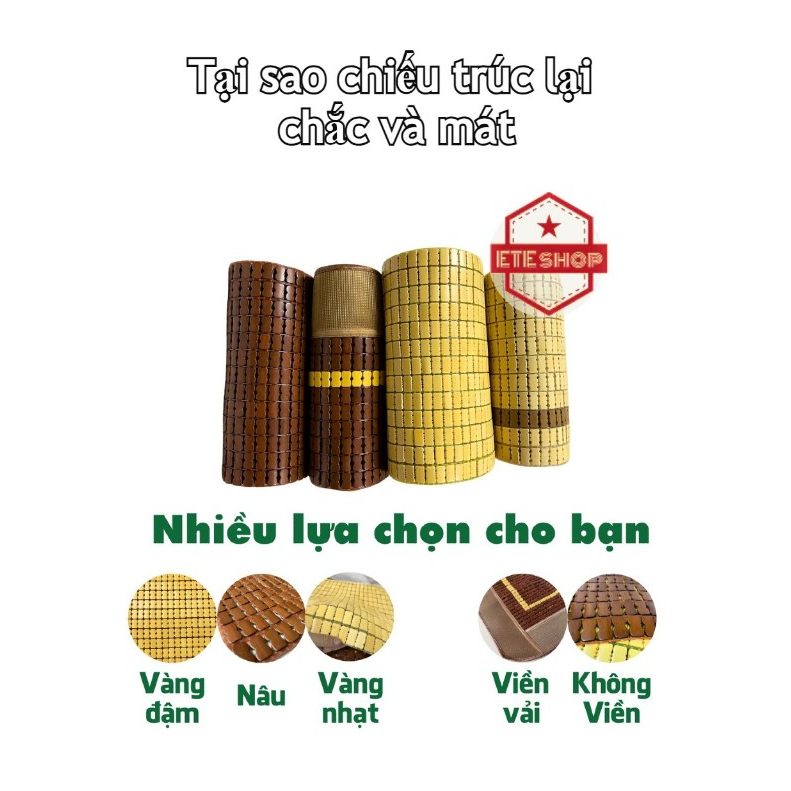 Chiếu trúc từ 50cm tới m8,  5 tấc, 6 tấc, 8 tấc chiếu trúc cho bé sơ sinh, giường nôi, nằm mát