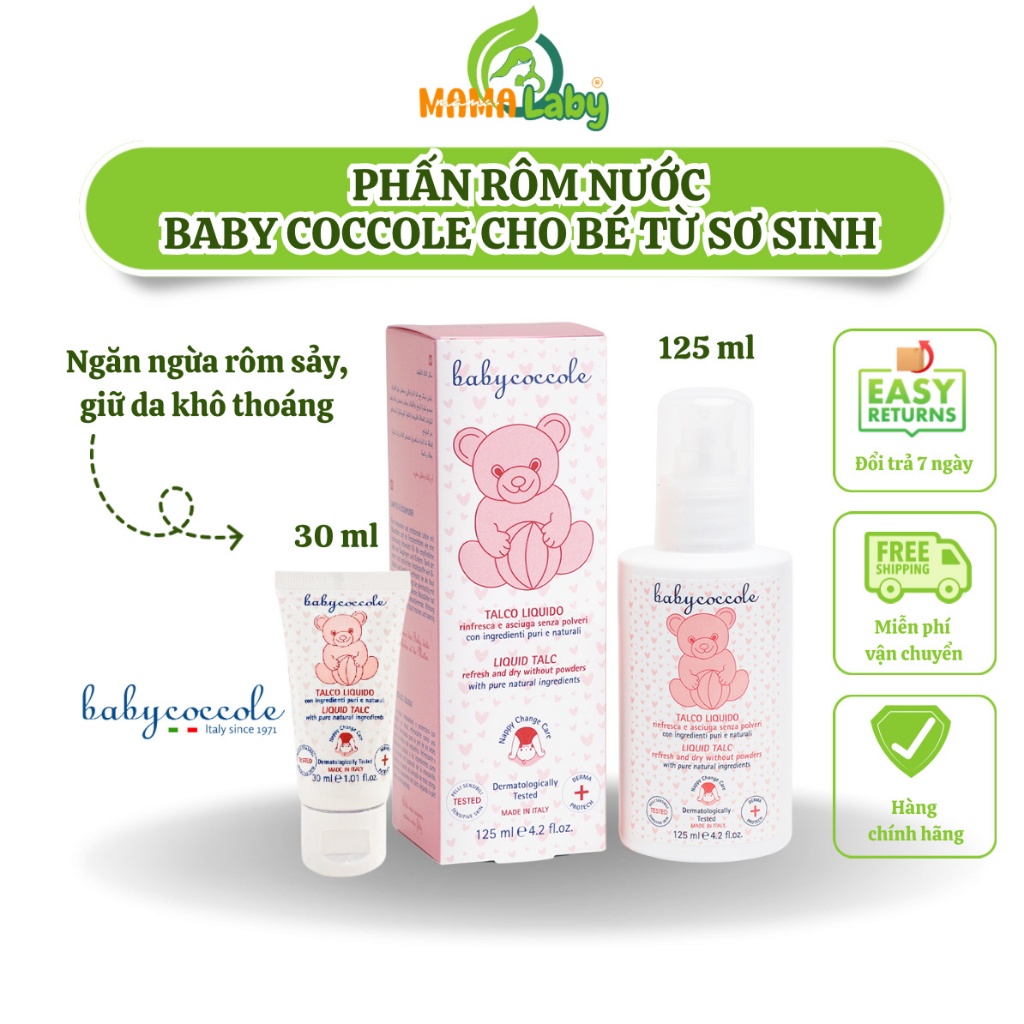 Phấn rôm Babycoccole 0M+ cho bé an toàn cho trẻ sơ sinh dạng nước chiết ...