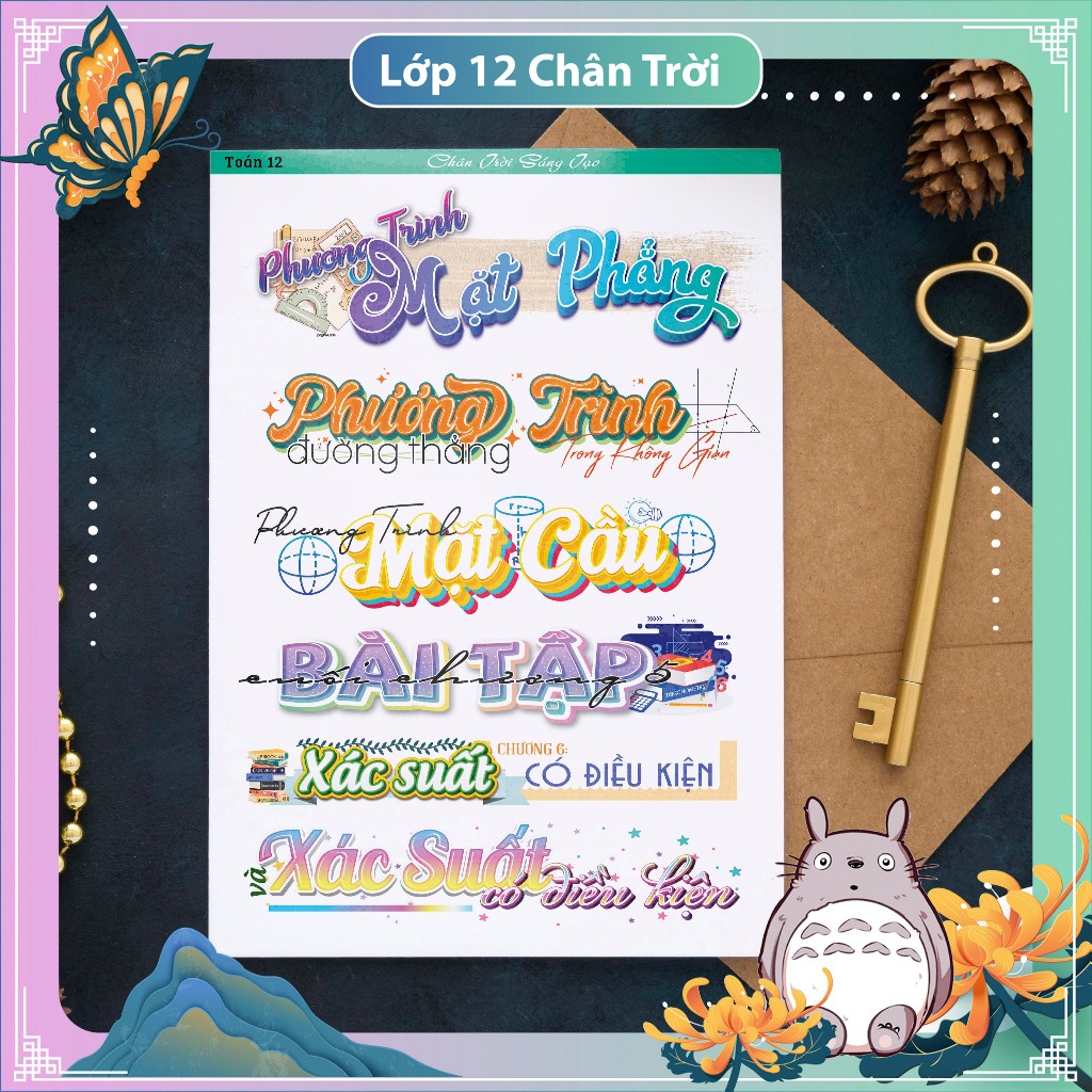 (Kết Nối 12) Sticker tiêu đề Toán 12 (có decal washi) 6 tờ bài cả năm ...