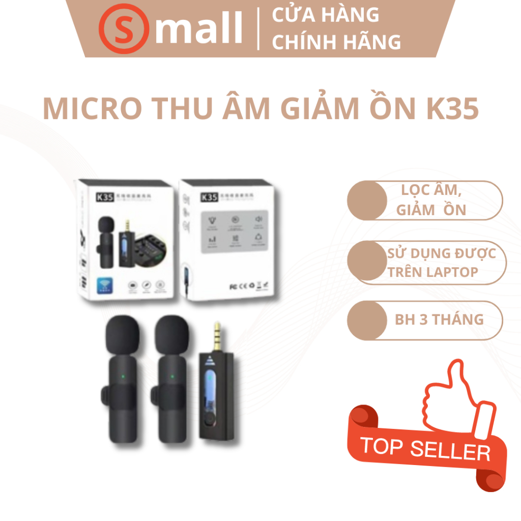 Micro Không Dây Cài Áo K35 Chân Tròn 3.5 Dành Cho điện thoại, Laptop ...