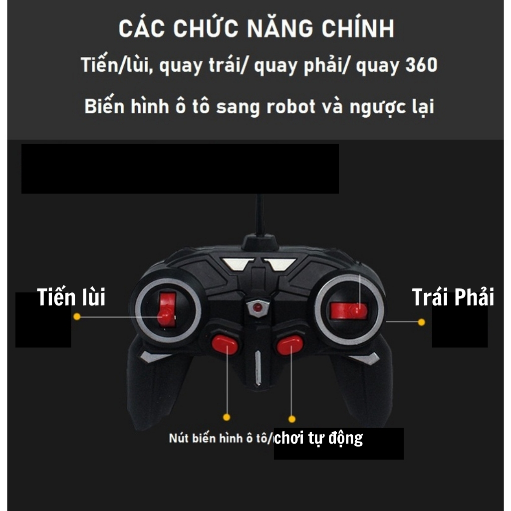 Xe ô tô điều khiển từ xa biến hình robot BBS xoay 360 độ phiên bản có sạc pin Binbibo