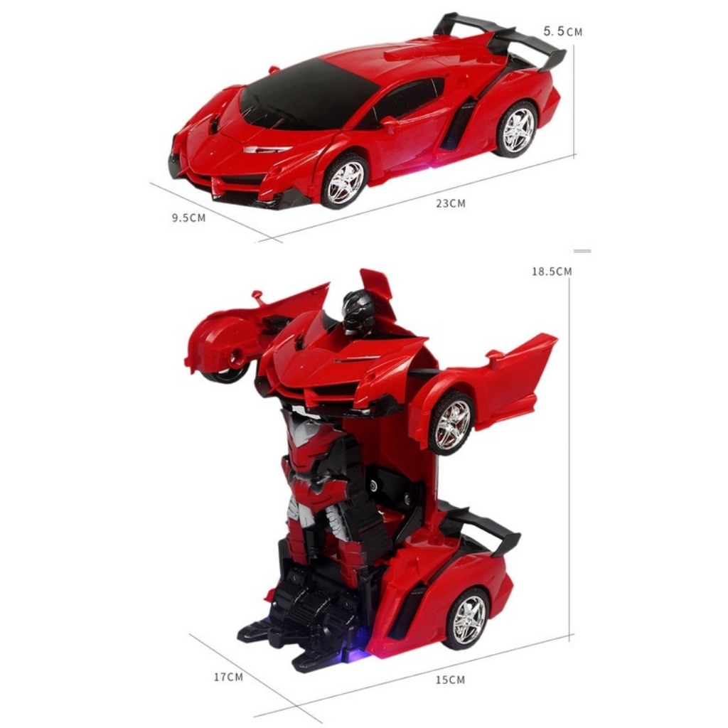 Xe ô tô điều khiển từ xa biến hình robot BBS xoay 360 độ phiên bản có sạc pin Binbibo