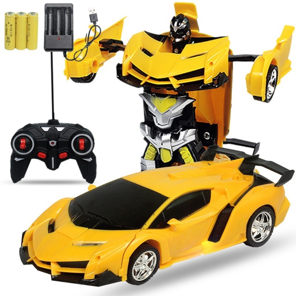 Xe ô tô điều khiển từ xa biến hình robot BBS xoay 360 độ phiên bản có sạc pin Binbibo