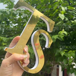 Chữ Nổi Vàng Gương 15cm T2 In Hoa Dán Tường Trang Trí Shop - Chữ Decor Biển quảng cáo Chất Liệu Fomex Alu