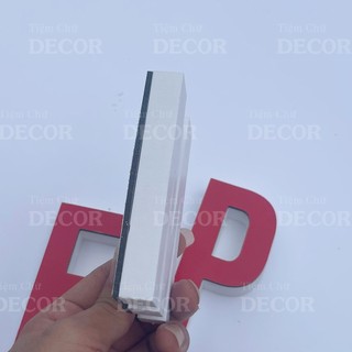 Chữ Nổi Đỏ 10cm dày 15mm T1 In Hoa Dán Tường Trang Trí Tiệm - Chữ 3D Decor Biển quảng cáo Chất Liệu Fomex Alu