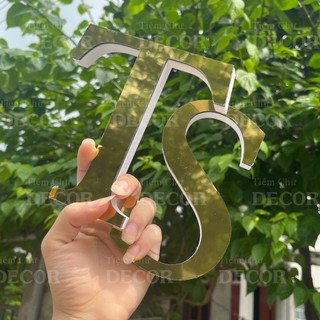 Chữ Nổi Vàng Gương 15cm T2 In Hoa Dán Tường Trang Trí Shop - Chữ Decor Biển quảng cáo Chất Liệu Fomex Alu