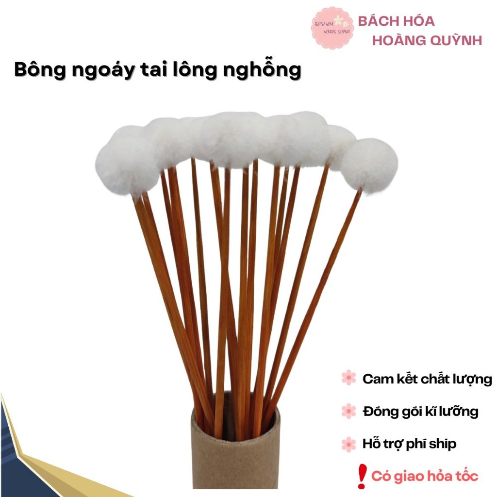 Combo 10 cây bông ngoáy tay (bông ráy tai) lông ngỗng size NHỎ ...