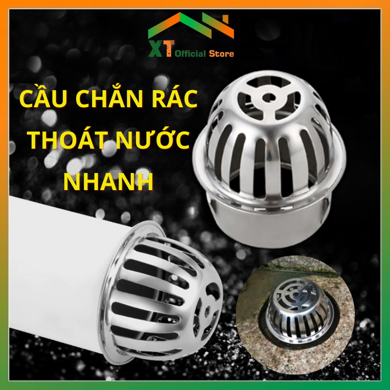 Cầu Chắn Rác Inox Đặt Miệng Ống Phi 60,76,90,110mm,Cầu Chặn Rác Sân ...