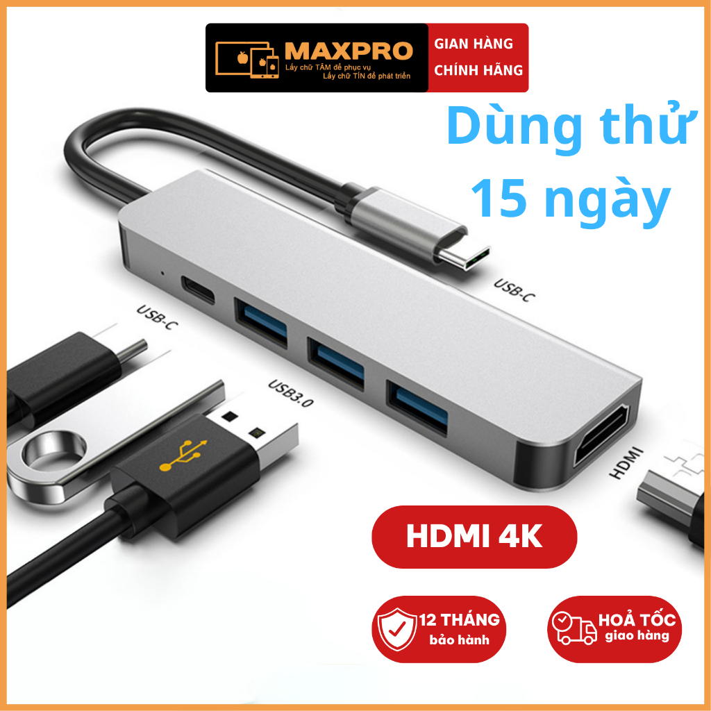 Hub Type C to HDMI 4K- 60Hz cho Macbook/iPad/Laptop/Điện thoại, Hub ...