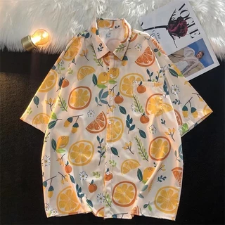 ÁO HỌA TIẾT HOA QUẢ HOA LÁ ĐI BIỂN HÈ GIA ĐÌNH VINTAGE VẢI KHÔ COTTON - SAMSAM666