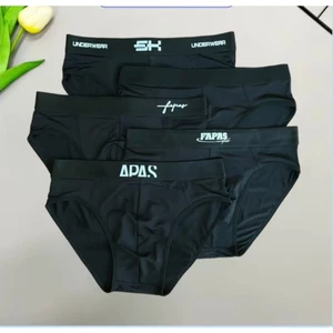 Combo quần sịp tam giác cạp đen, quần lót nam cao cấp chất thun lạnh kháng khuẩn co giãn 4 chiều