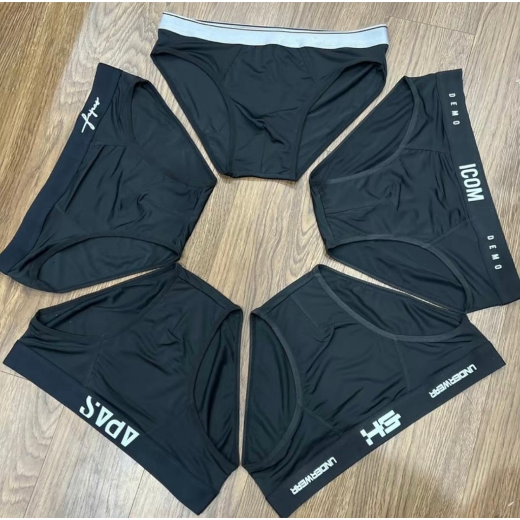 Combo quần sịp tam giác cạp đen, quần lót nam cao cấp chất thun lạnh kháng khuẩn co giãn 4 chiều