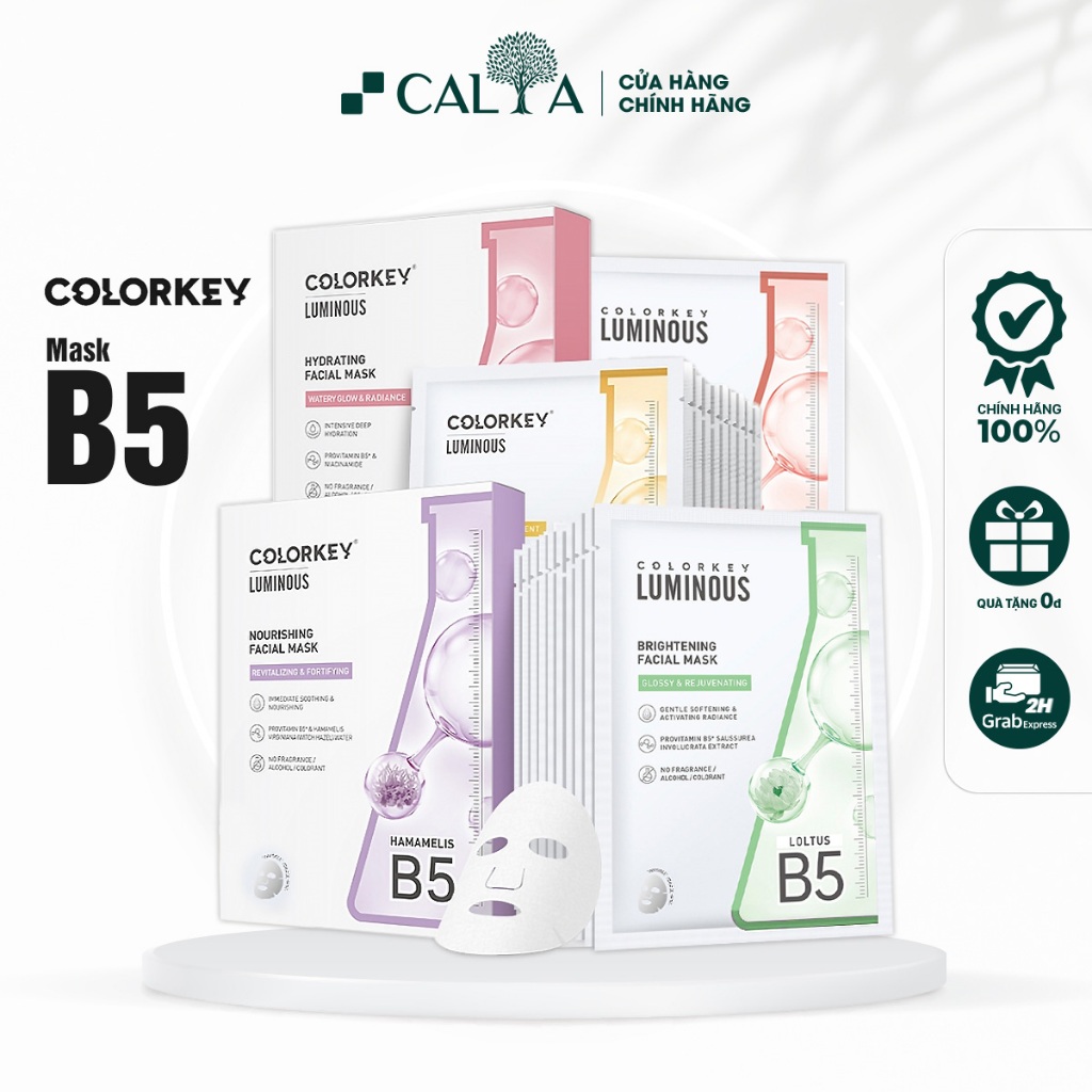 Mặt Nạ Colorkey Dưỡng Ẩm, Mờ Thâm, Sáng Da, Giảm Mụn Tím, Vàng, Hồng ...