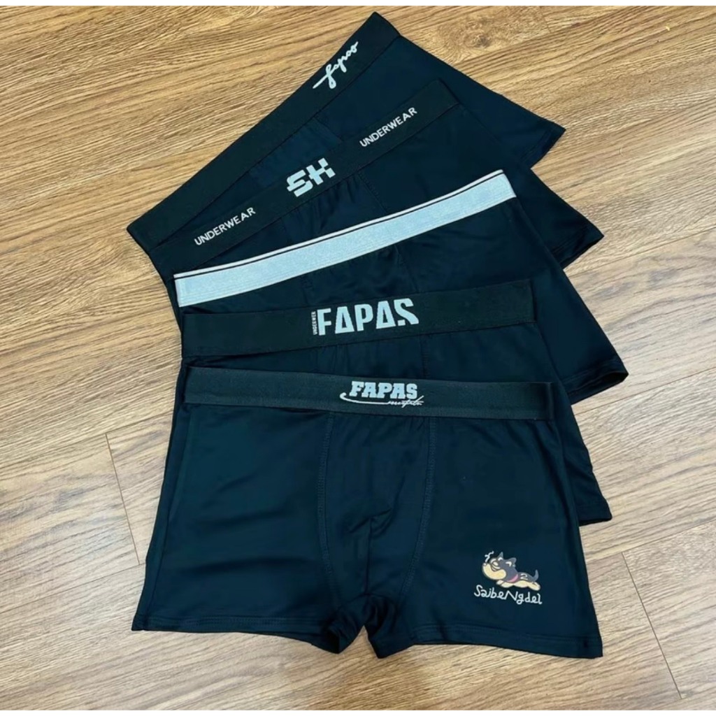 Combo 3-4-5-10 quần sịp đùi nam full đen mix mã chất liệu thun lạnh co giãn 4 chiều Menswear Quần Boxer
