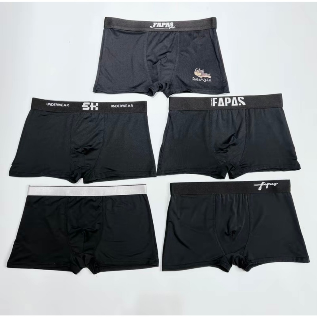 Combo 3-4-5-10 quần sịp đùi nam full đen mix mã chất liệu thun lạnh co giãn 4 chiều Menswear Quần Boxer