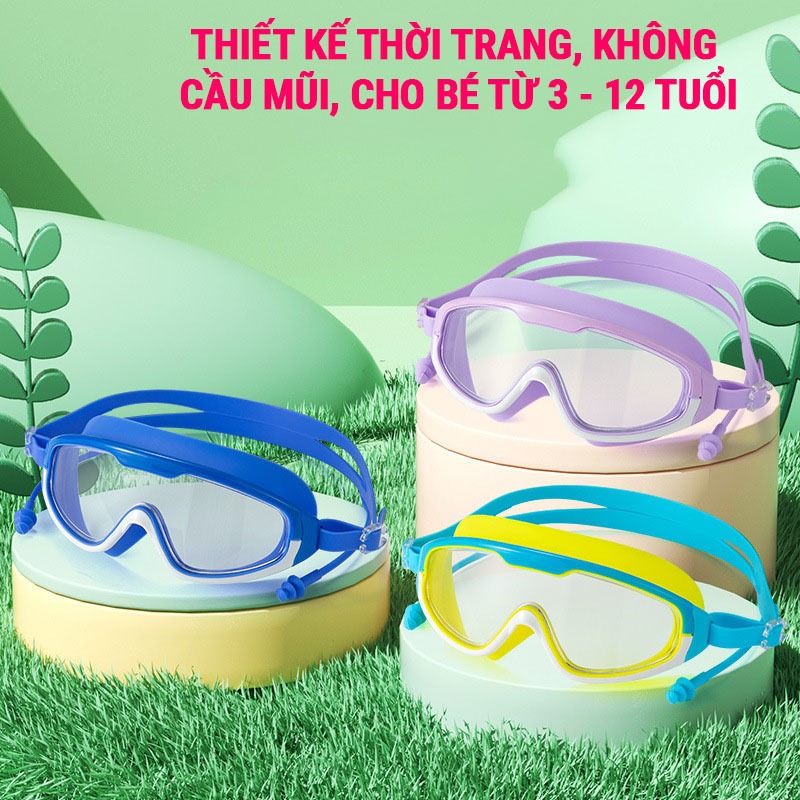 Kính bơi trẻ em 360 góc nhìn PANORAMA cản tia UV, hạn chế sương mờ ngăn nước tuyệt đối SPORTY