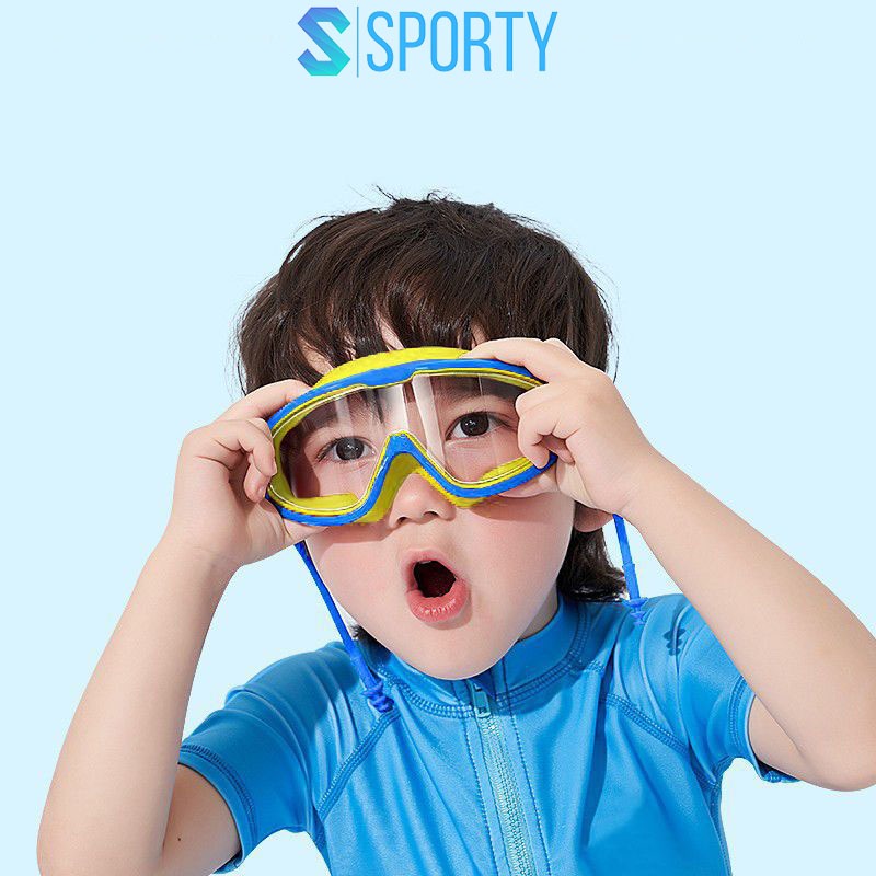 Kính bơi trẻ em 360 góc nhìn PANORAMA cản tia UV, hạn chế sương mờ ngăn nước tuyệt đối SPORTY