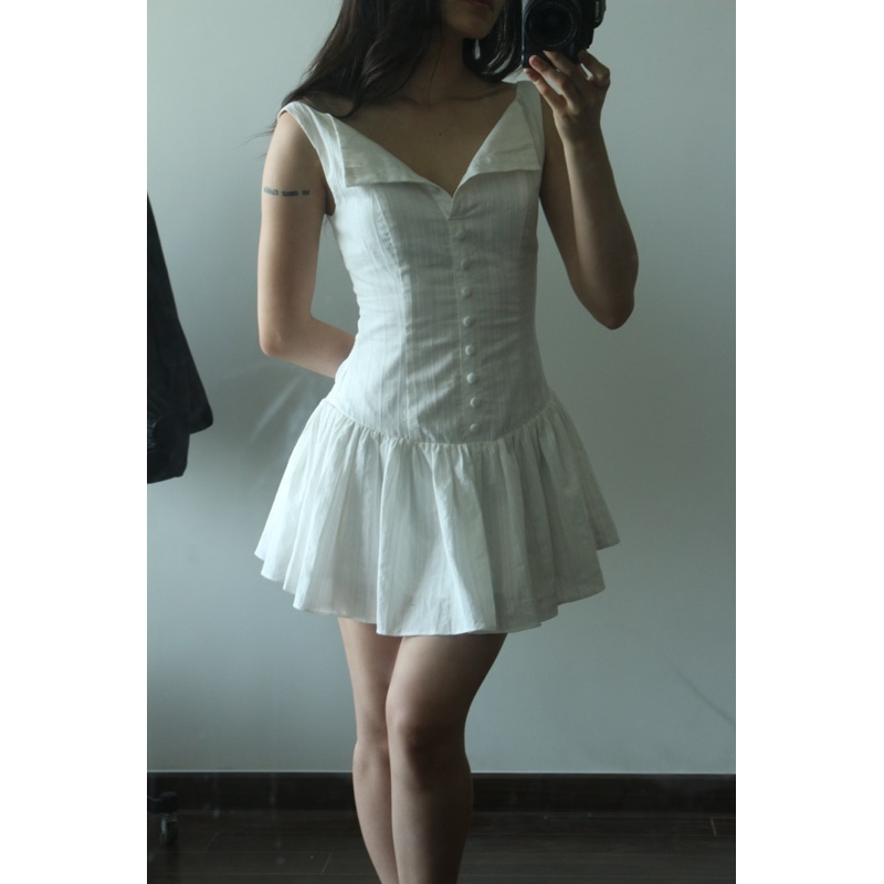 PHOEBE - Váy thô cotton cổ thuyền (custom theo số đo) - Bản váy ngắn ...