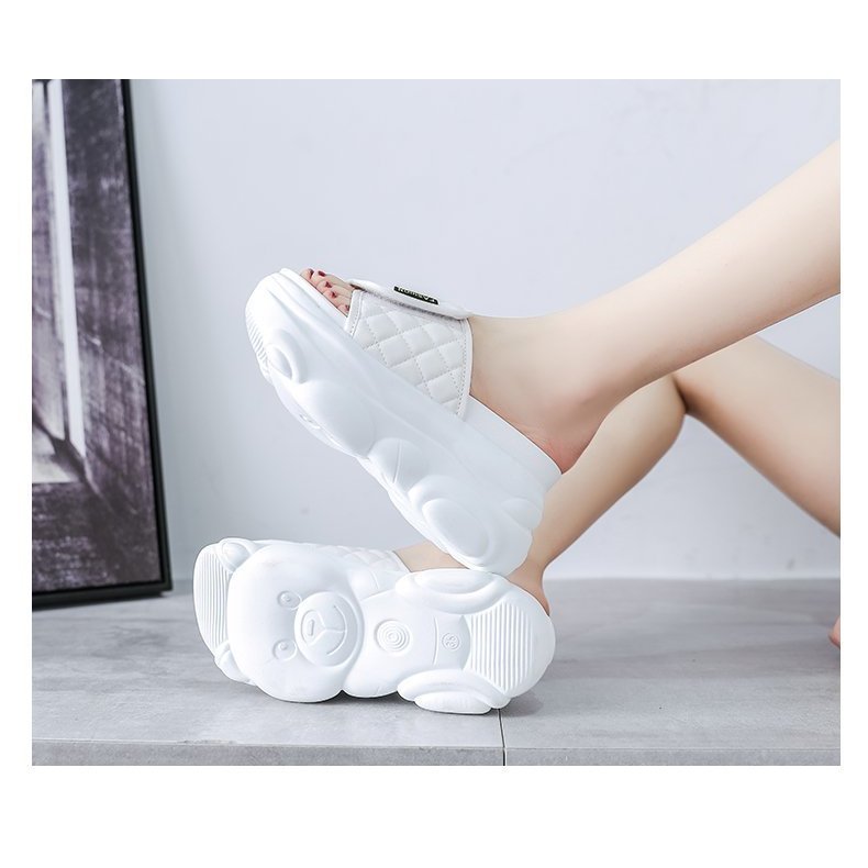 Dép xuồng đế bằng quai dán đế cao 8cm dáng thể thao