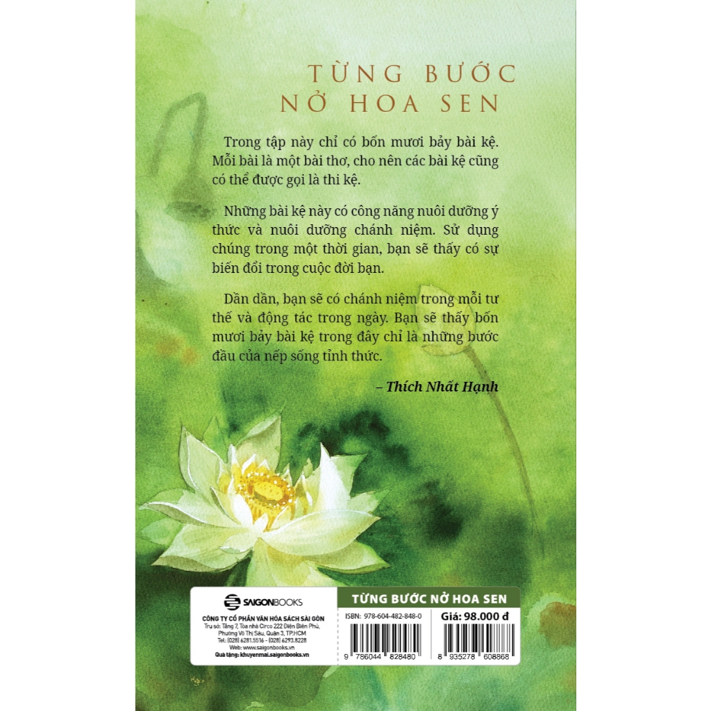 Sách - Từng Bước Nở Hoa Sen (TB) - Thích Nhất Hạnh