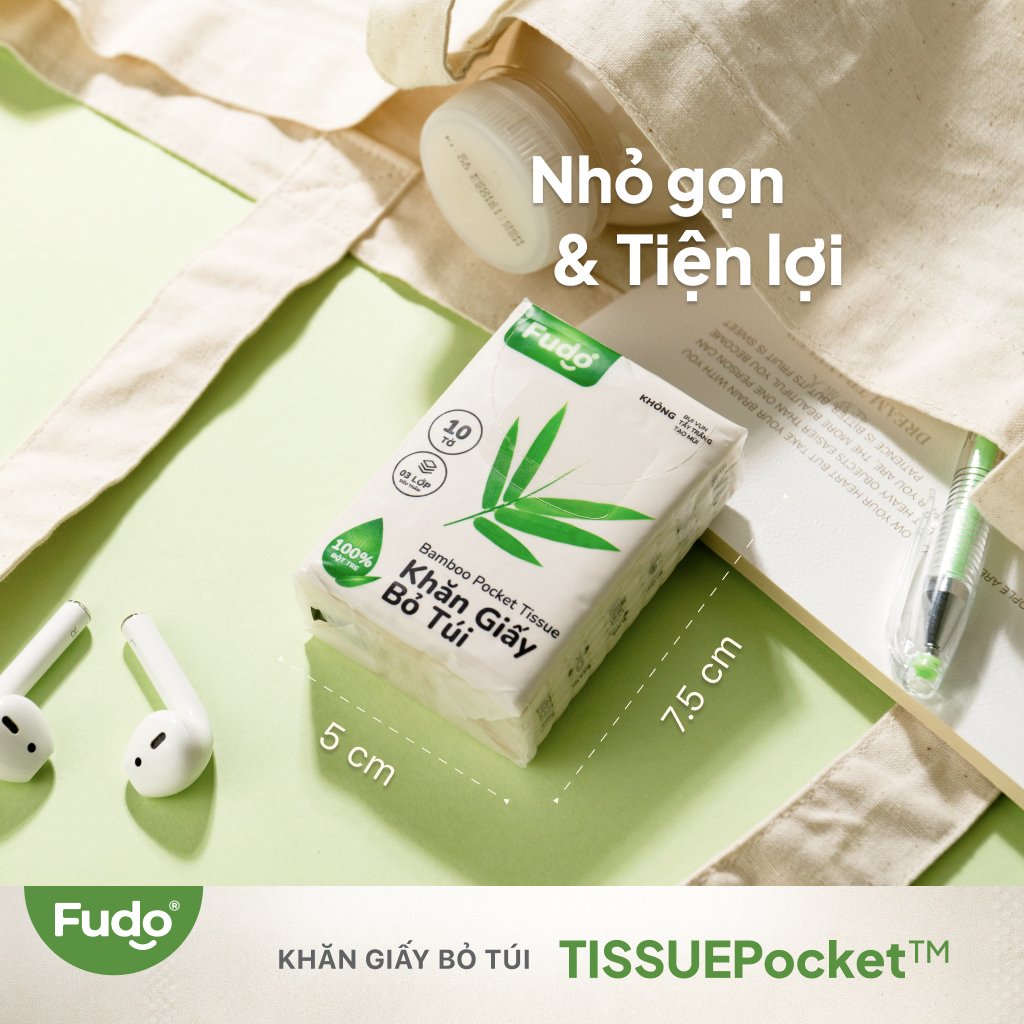 Ảnh Lốc Khăn Giấy Bỏ Túi ║ Fudo Bamboo® ║ TISSUEPOCKET™ 4