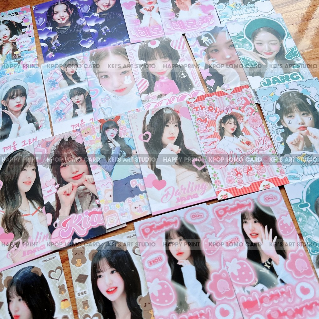 Hộp 50 cái card thiết kế Wonyoung IVE - đọc mô tả (box card des mix 50 mẫu không trùng) mặc định có df sản xuất