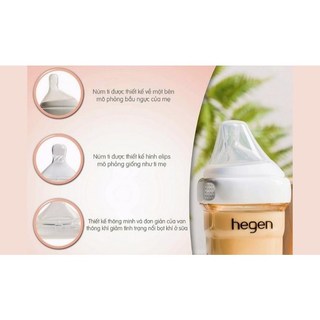 Bình sữa Hegen chính hãng 60ml 150ml 240ml 330ml fullbox, tách set đổi núm 1 2 3 Y