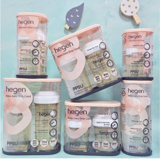 Bình sữa Hegen chính hãng 60ml 150ml 240ml 330ml fullbox, tách set đổi núm 1 2 3 Y